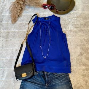 Bright Blue Sleeveless Blouse